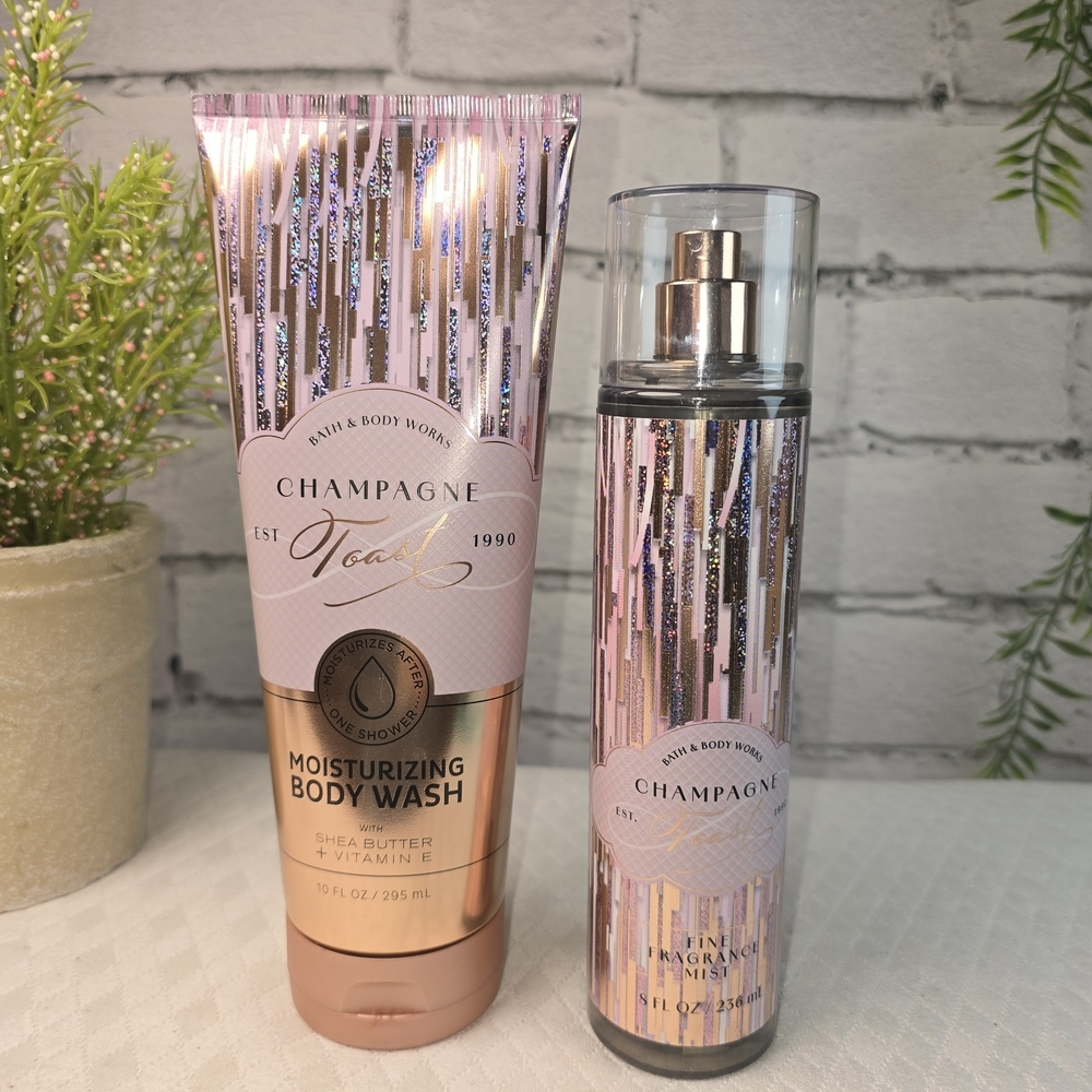 BATH AND BODYWORKS CHAMPAGNE TOAST BODY WASH AND FINE FRAGRANT MIST